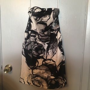Black and white floral print dress